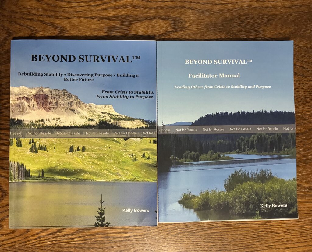 First printed copies of the Beyond Survival Participant Workbook and Facilitator Manual by Kelly Bowers